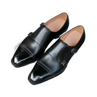 Chaussures Blake en cuir véritable faites à la main pour homme, style Oxford carré, à double boucle, à enfiler, pour mariage, Vamhaler
