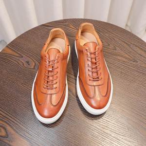 Zapatos Blancos Ligeros de Estilo Británico Clásico Hechos a Mano con Combinación de Colores en Piel de Vacuno de Primera Capa, Moda Otoñal de Alta Calidad - Product Image 3