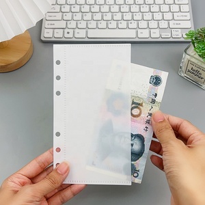Enveloppes Budget Transparentes Givré à 6 Trous en PP, Reliure Mobile, Personnalisées, <span class=keywords><strong>Organiseur</strong></span> d'Argent A6 <span class=keywords><strong>A7</strong></span> sans Fermeture Éclair pour Espèces - Product Image 4