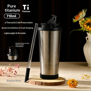 Nuevo <span class=keywords><strong>Termo</strong></span> de Doble Capa de 710 ml con Aislamiento al Vacío y Pajita, Diseño Moderno y Minimalista, Portátil <span class=keywords><strong>para</strong></span> Hombres y Mujeres, 2026 - Product Image 5