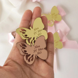 Recuerdos <span class=keywords><strong>de</strong></span> <span class=keywords><strong>Bautizo</strong></span> Personalizados Retro Impermeables con Mariposas, Tarjeta <span class=keywords><strong>de</strong></span> Acrílico con Espejo, Regalos <span class=keywords><strong>de</strong></span> Agradecimiento para <span class=keywords><strong>Bautizo</strong></span> - Product Image 3