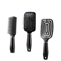 A460 Ensemble de six brosses à coussin d'air noires avec manche en PP, à picots massants, pour volume, style haut de gamme, démêlante, unisexe