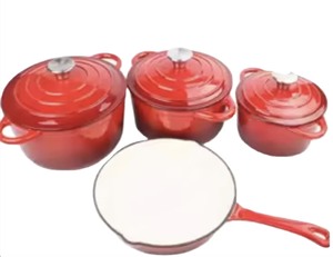 Meilleures ventes : Ensemble de 4 ustensiles de cuisine <span class=keywords><strong>en</strong></span> <span class=keywords><strong>fonte</strong></span> <span class=keywords><strong>émaillée</strong></span> antiadhésifs, fabrication chinoise, pour la maison et les réceptions - Product Image 1
