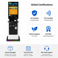 Touchscreen Hotel Check-in Kiosk Selbstbedienung Reisepass-Scanner Zimmerkarten-Ausgabe Bargeldzahlung CE FCC ISO9001 Zertifiziert