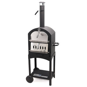 Vertical Stainless Steel Enamel Coated Tall Leg Pizza Oven Trolley Wood Fired Outdoor BBQ Grill Multifunctional Windproof Design - Product Image 1