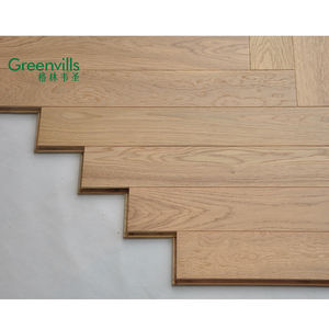 La meilleure vente de parquet en chêne d'ingénierie à chevron en bois naturel, parquet en bois véritable naturel brossé personnalisé - Product Image 3