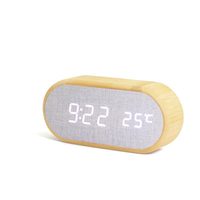 Reloj Despertador Digital Electrónico Creativo de Tela de Bambú Luminosa, Calendarios, Control por Voz, Luz Suave, Regalo para Estudiantes, Mesita de Noche, Escritorio