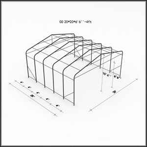 HONGTENG <span class=keywords><strong>Garage</strong></span> moderne en acier galvanisé durable et imperméable, capacité de stationnement pour 2 voitures, portable, facile à assembler, utilisation en extérieur - Product Image 2