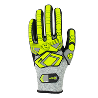 Gants de travail OEM & ODM anti-coupure, anti-choc, enduits de nitrile, antidérapants pour convoyeur