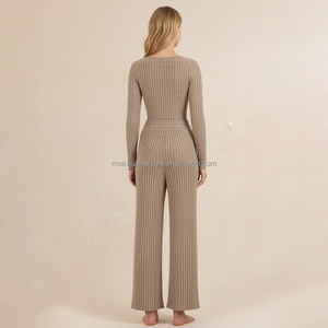 Conjuntos <span class=keywords><strong>de</strong></span> entrenamiento <span class=keywords><strong>de</strong></span> 2 piezas personalizados con pantalones <span class=keywords><strong>de</strong></span> canalé para mujer, <span class=keywords><strong>ropa</strong></span> <span class=keywords><strong>de</strong></span> invierno para damas - Product Image 2