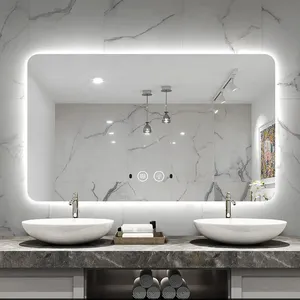 Espejo Inteligente Rectangular <span class=keywords><strong>de</strong></span> Estilo Moderno con Pantalla <span class=keywords><strong>de</strong></span> Tiempo, Espejo LED para <span class=keywords><strong>Baño</strong></span> con Luz para Hogar y Hotel - Product Image 2