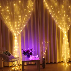 Guirlande lumineuse Led 120 192 300, 3m x 1m 3m x 2m 3x3m, pour noël, Halloween, rideau de fenêtre, lumières féeriques pour mariage