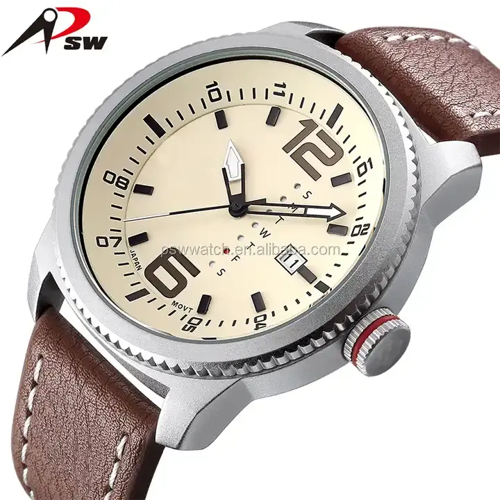 Men Watch Business Multi Time Zone Wristwatch Waterproof Feature Analog Date Watch Stainless Steel Quartz Watch