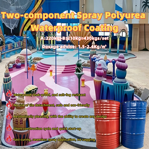 Revêtement imperméable en polyurée en spray à deux composants, peinture imperméable anti-corrosion pour parc aquatique, piscine - Product Image 1