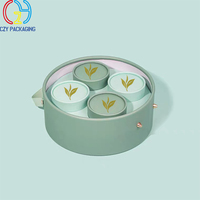 Caja de Regalo para Té Personalizada Premium, Juego de Empaque de Tubo de Papel Redondo de Lujo con Asa para Té de Hojas Sueltas