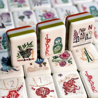 Ensemble de Mahjong Américain de Luxe Personnalisé pour Voyages Mondiaux, 166 Tuiles, Matryoshka Dragon Joker, Acrylique 4 Couches, Vente en Gros OEM