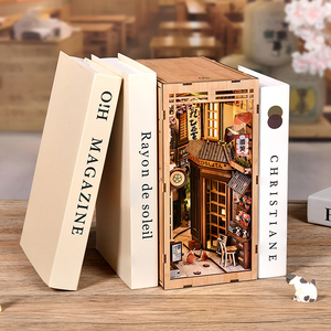 Callejón Japonés Tradicional, Mini Casa de Muñecas, Rincón de Lectura, Rompecabezas 3D de Madera con Decoración de Gato y Linterna - Product Image 5