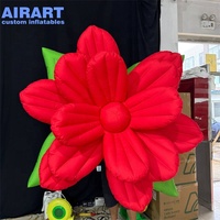 Fleur rouge gonflable géante personnalisée à suspendre, accessoire floral gonflable pour scène, festival de musique, décoration de centre commercial