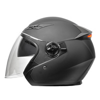 Casques de moto unisexes en ABS en gros, feux arrière à LED, casques de moto, coton personnalisé, casque demi-face AD, fabricants de casques de moto