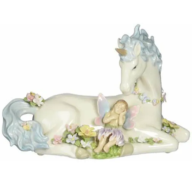 Patung Unicorn Baru Bisque Keramik