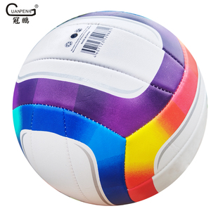 Vente en gros de ballon de <span class=keywords><strong>volley</strong></span>-<span class=keywords><strong>ball</strong></span> officiel de taille 5 en PVC souple cousu à la machine avec logo personnalisé multicolore de bonne qualité pour la promotion - Product Image 5