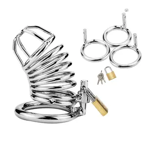 Metal Male Chastity Device Metal Penis Lock Cock Cage For Men