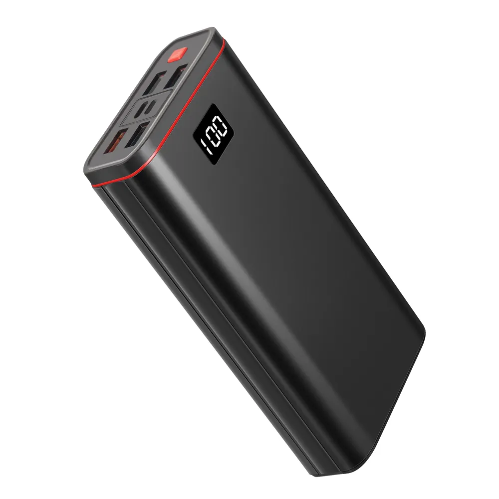 תצוגה דיגיטלית 20000mAh QC3.0 PD18W מהיר טעינה נייד Powerbank 4 USB כוח בנק מטען