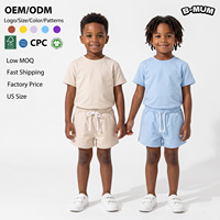 Service OEM en gros – Ensemble décontracté T-shirt et short en coton et élasthanne pour garçons – Vêtements d'été quotidiens pour enfants