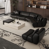 Retro L-förmiges Sektionalsofa aus Kunstleder mit Schwammfüllung für Schönheitssalon, Hotellobby, Büro, Ruhebereich & Empfang