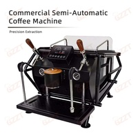 Machine à café expresso semi-électrique commerciale 9 bars avec pompe rotative 1L+4L pour hôtels, cafés et boutiques