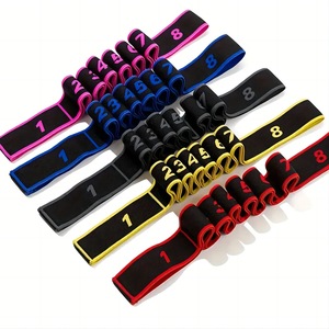 Bandes de résistance numériques pour yoga, fitness, danse, bandes d'exercice réglables avec numéros de 1 à 8, ensembles codés par couleur - Product Image 1