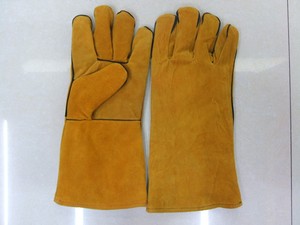 Sarung Tangan Las MIG Zhengyi ZY-RWG100 <span class=keywords><strong>40</strong></span> cm Kulit Sapi Split Warna Kuning dengan Lapisan Fleece dan Jempol Sayap - Product Image 5