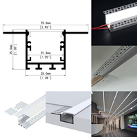 Profilé LED encastrable en aluminium 6063 T5 pour éclairage linéaire, idéal pour la décoration intérieure de plafonds sans joint – Prix usine pour petites séries