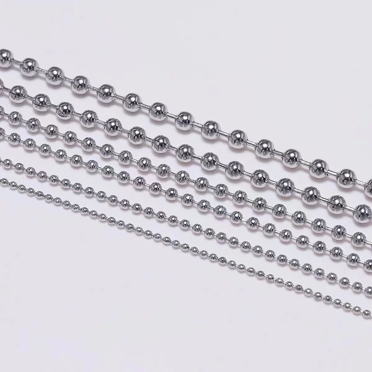Multi Size Stainless Steel Bead Ball Necklace Military Dog Tag Chain for Men Women