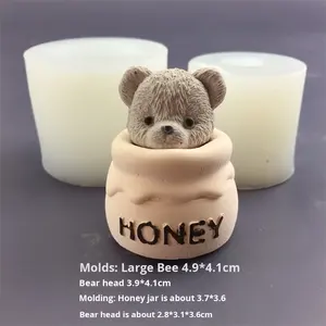 แม่พิมพ์ซิลิโคนรูปหมีเท็ดดี้สำหรับผู้ที่มีชื่อเสียงทางอินเทอร์เน็ตอุปกรณ์ทำเค้กสำหรับการอบช็อก<span class=keywords><strong>โก</strong></span><span class=keywords><strong>แล</strong></span><span class=keywords><strong>ต</strong></span>เทียนหอมระเหย - Product Image 3