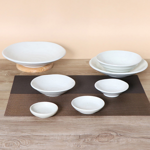 Assiettes à dîner en porcelaine céramique blanche ordinaire allant au micro-ondes OEM en vrac pour restaurant - Product Image 1