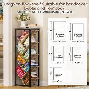 Estantería vertical para libros de 5 niveles, estante de almacenamiento de madera que ahorra espacio para sala de estar y dormitorio - Product Image 4