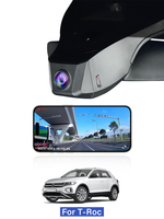 Caméra de tableau de bord avant/arrière double objectif 4G pour Volkswagen T-Roc 2016-2024, enregistreur vidéo GPS, vision nocturne, Plug&Play, surveillance 24h/24, 1 an