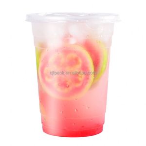 CJF Custom Disposable PP Flat <b>Cup</b> 32oz 1000ml <b>Cups</b> Boba Tea Hot <b>Cold</b> Fruit Drinks - Product Image 5