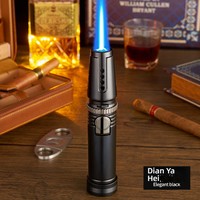 Briquets torche portables d'extérieur pour barbecue, vente en gros, briquet à gaz en métal pour cigares, torches au butane, flamme jet, briquet coupe-vent pour cigarettes