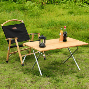 Mesa Plegable Ligera de Aleación de Aluminio <span class=keywords><strong>y</strong></span> Madera IGT, Moderna, para Exteriores, <span class=keywords><strong>Camping</strong></span>, Picnic, Barbacoa, Comedor, <span class=keywords><strong>Playa</strong></span>, Patio, Hospital - Product Image 6
