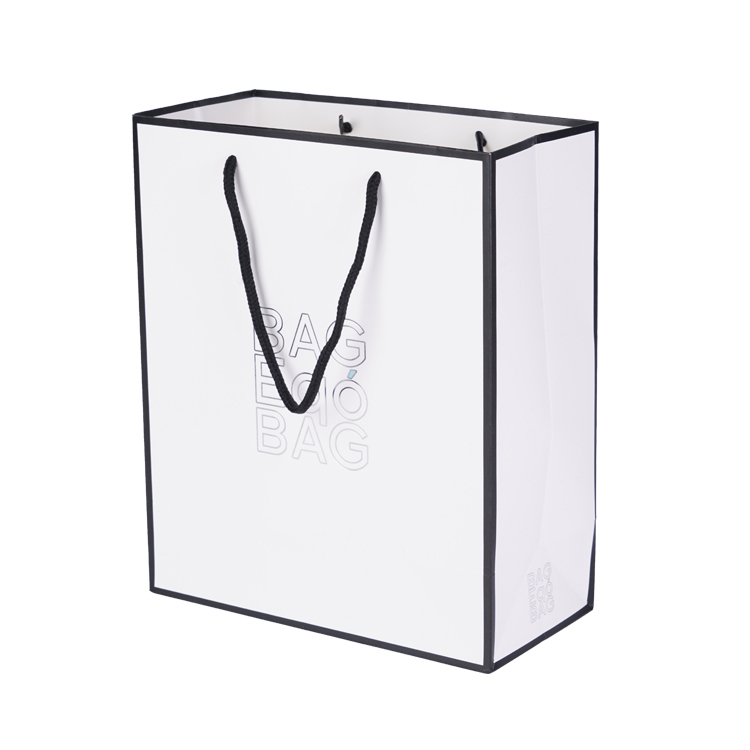 Custom Recycled White Paper Shopping Bags