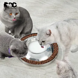 GeerDuo Em Estoque Metal De Luxo Durável Portátil Antiderrapante Muti-função 2 Em 1 Pet Dog Cat Water Food Bowl Feeder