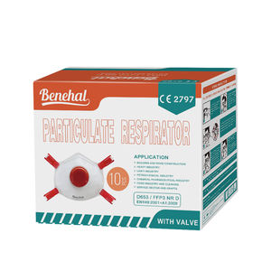 Benehal หน้ากากช่วยหายใจแบบใช้แล้วทิ้ง EN149 <span class=keywords><strong>FFP3</strong></span>ได้รับการรับรอง CE D653 NR-D ป้องกันส่วนบุคคลแบนโดโลไมต์ - Product Image 5