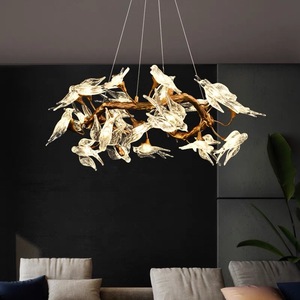 Lampadario di rame di lusso moderno per sala da pranzo camera da letto rondine lampada di medie dimensioni appeso per il progetto della Villa incluso - Product Image 2