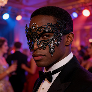 Masque <span class=keywords><strong>de</strong></span> maquillage d'Halloween style antique, demi-masque en fer, cache-yeux, fournitures pour fêtes et festivals, masque noir <span class=keywords><strong>de</strong></span> soirée, personnalisation - Product Image 2