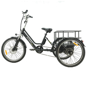 Bicicleta Eléctrica con Marco de Aluminio para Entrega de Alimentos, Triciclo Eléctrico de 7 Velocidades con Asistencia al Pedaleo y Tres Ruedas de <span class=keywords><strong>24</strong></span> Pulgadas para Entrega de Carga - Product Image 2