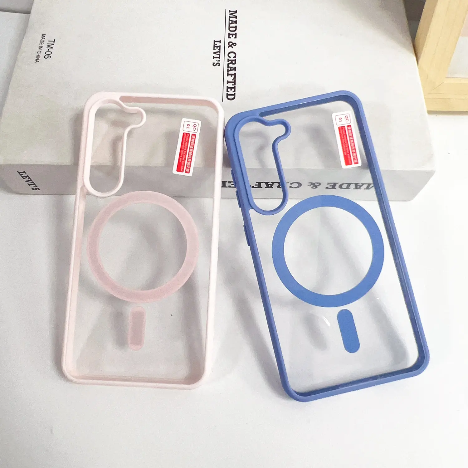 Colorful Shockproof Design Wireless Charging Magnetic Phone Case Bag For Samsung S23 transpents clear Hard PC cover