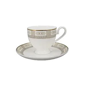 Elegant decal bone china cup and saucer dinnerset