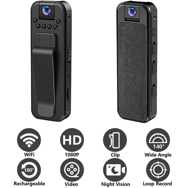 Full HD Mini Camera for Night Vision Security Video Recorder Back Clip MD14-L7 Action Sport Wifi Body CMOS MicroSD Support